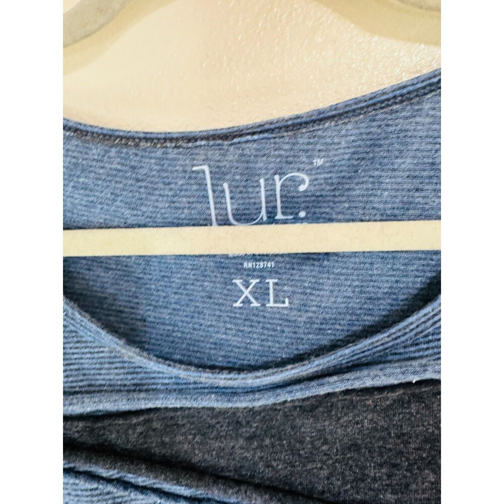 Lur Women's Langenlook Blue on Blue Striped Top Size XL 3/4 Sleeves - Picture 2 of 3